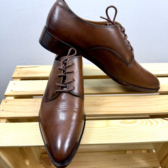Frye Rich Chestnut Brown Leather Lace Up Erica Oxfords - Size 10M - Picture 2 of 5